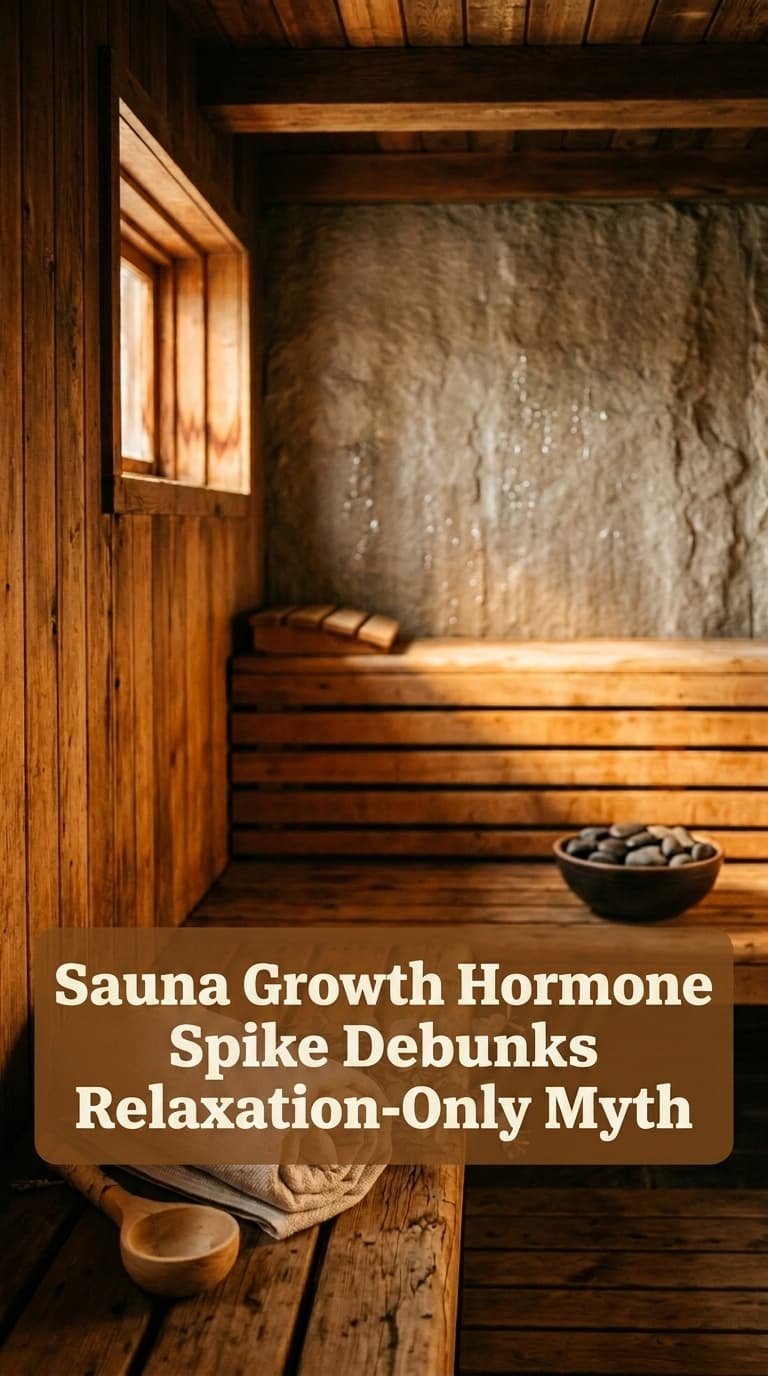 Debunking the myth that sauna use is merely relaxation therapy with no metabolic benefit. Acute heat stress from a traditional sauna elevates core temperature by >1°C, triggering a robust growth hormone (GH) pulse (2–5× basal) via hypothalamic GHRH release and somatostatin inhibition. This GH surge enhances lipolysis, protein synthesis, and cellular repair. Skeptical Auditor angle: 'Most people think sauna just makes you sweat—but the real biohack is the growth hormone spike driven by precise core temperature elevation, not just ambient heat. The Sweat Cabin's rapid ramp to 85°C and superior insulation ensure the sustained thermal load needed to trigger a clinically meaningful GH response, debunking the idea that saunas are only for relaxation.'